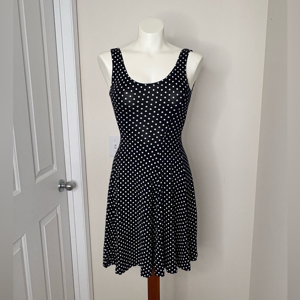 Natural Black and White Polka Dot Dress